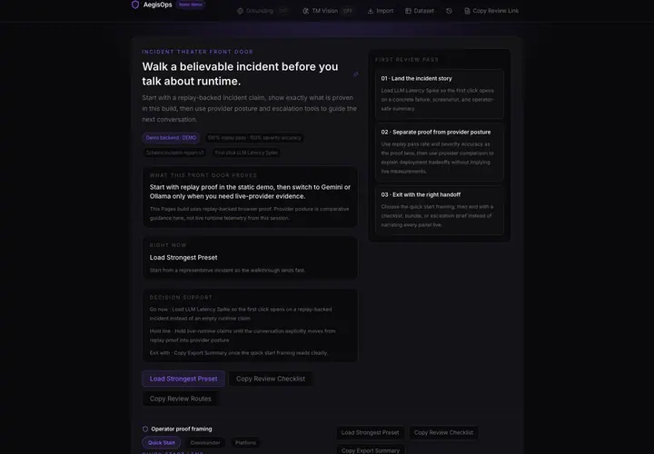 AegisOps system evidence preview