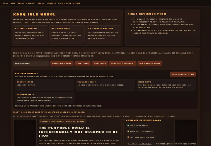 kbbq-idle-unity system evidence preview