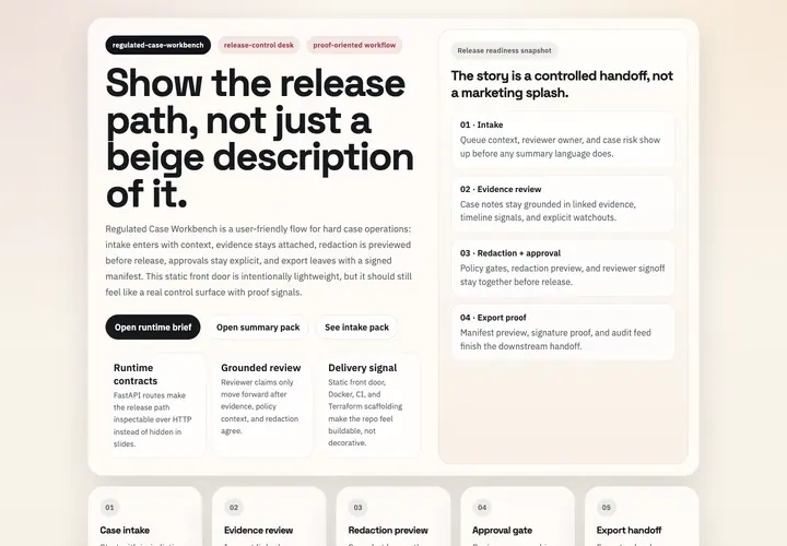 regulated-case-workbench system evidence preview
