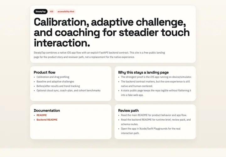 SteadyTap system evidence preview